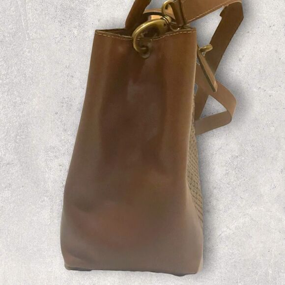 Orvis | EUC Vintage Medium Brown Woven Leather Shoulder-bag Purse - Picture 3 of 11